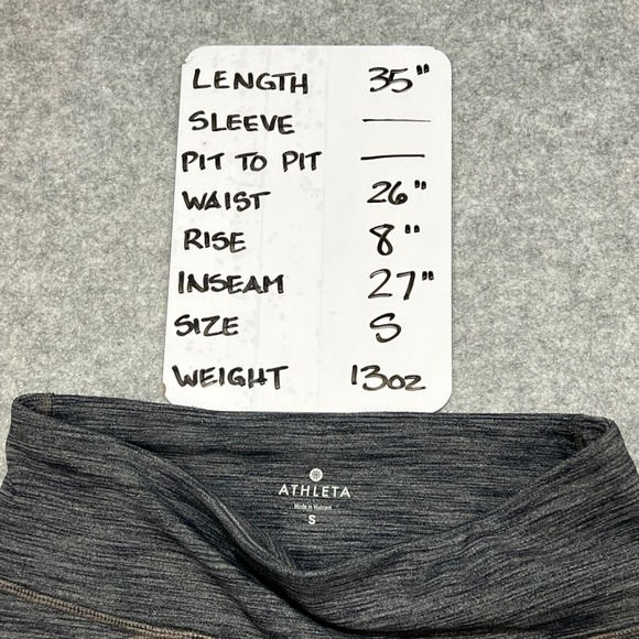 Athleta Grey Heathered Side Zip Pocket High Rise Leggings Women's Size S - Picture 6 of 6